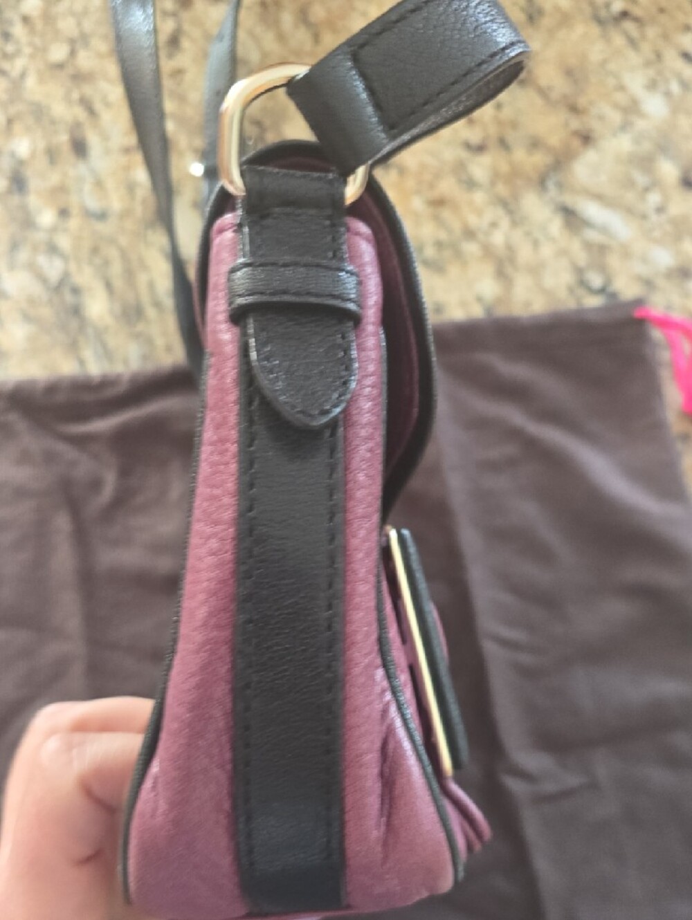 kate spade Plum/Pink Leather Crossbody with Contrast Trim Dustbag Included. - Picture 5 of 9